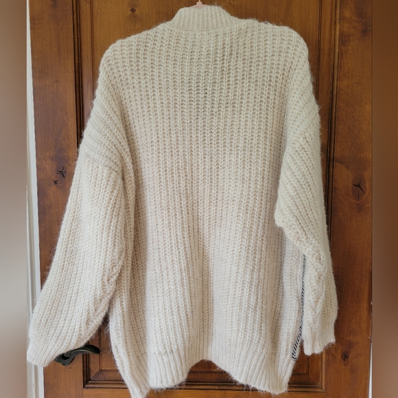 NWT COMMENSE Contrast Binding V-Neck Pocket Cardigan. Very Oversized! - Picture 6 of 10